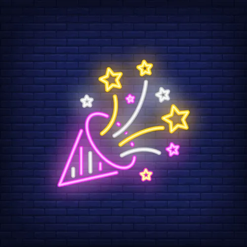 Party Hat Neon Sign - Custom Promo Now - UK