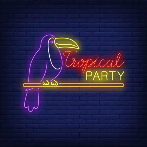 Tropical Party Neon Sign - Custom Promo Now - UK