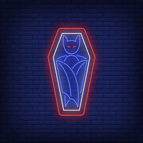 Vampire Coffin Neon Sign - Custom Promo Now - UK