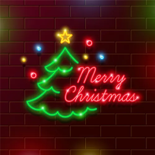 Tree Merry Christmas Neon Sign - Custom Promo Now - UK