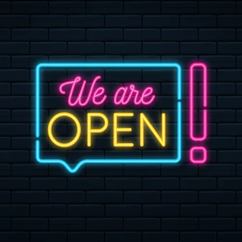 We Are Open Neon Sign - Custom Promo Now - UK