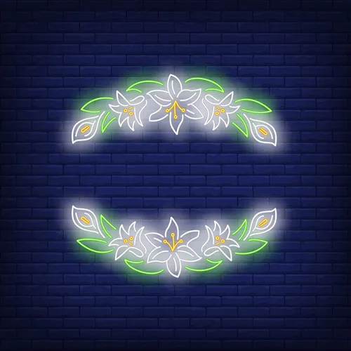 White Flower Neon Sign - Custom Promo Now - UK