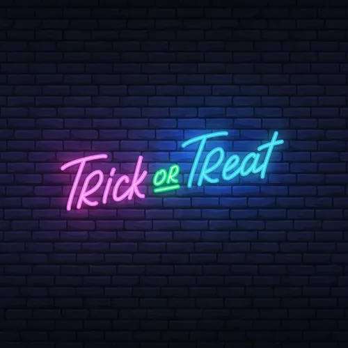 Trick or Treat Lettering Neon Sign - Custom Promo Now - UK