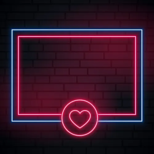 Love Heart Neon Glowing Frame Neon Sign - Custom Promo Now - UK