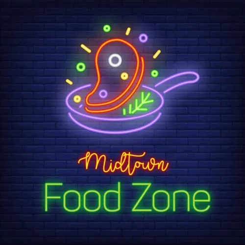 Midtown Food Zone Neon Sign - Custom Promo Now - UK