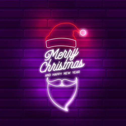 Santa Greeting Merry Christmas and New Year Neon Sign - Custom Promo Now - UK