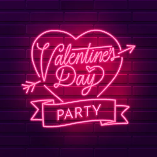 Valentines Day Party Neon Sign - Custom Promo Now - UK