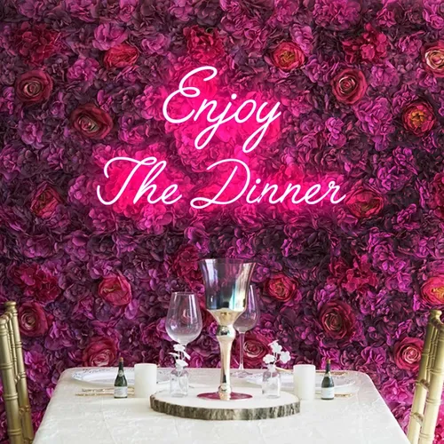 Enjoy The Dinner Neon Sign - Custom Promo Now - UK