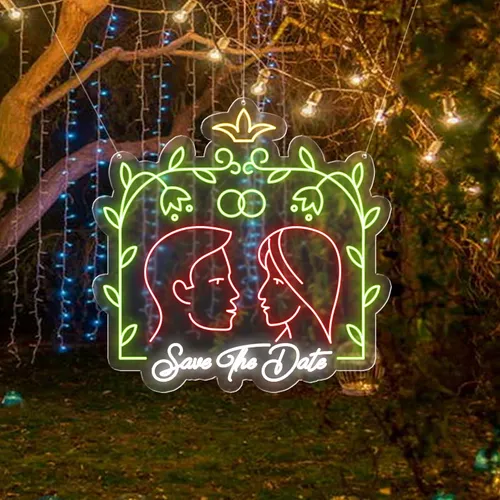 Save The Date Neon Sign - Custom Promo Now - UK