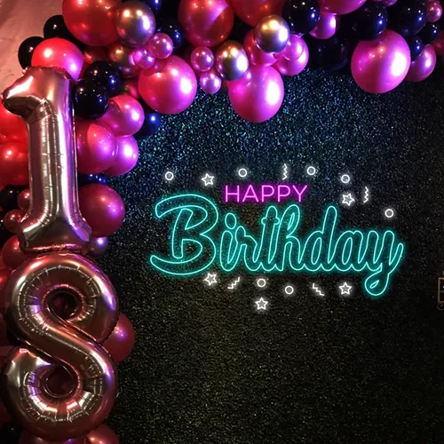 Cool Happy Birthday Neon Sign - Custom Promo Now - UK