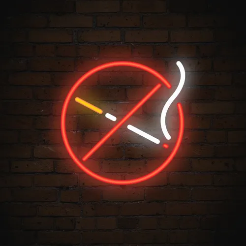 No Smoking Simple Neon Sign - Custom Promo Now - UK