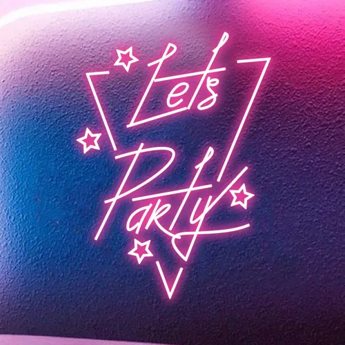 Let’s Party in Triangle Neon Sign - Custom Promo Now - UK