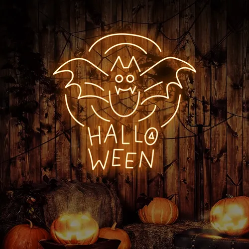 Halloween Bat Neon Sign - Custom Promo Now - UK