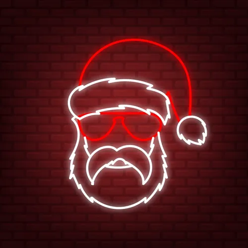 Hipster Santa Neon Sign - Custom Promo Now - UK