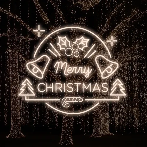 Merry Christmas Bell and Tree Neon Sign - Custom Promo Now - UK