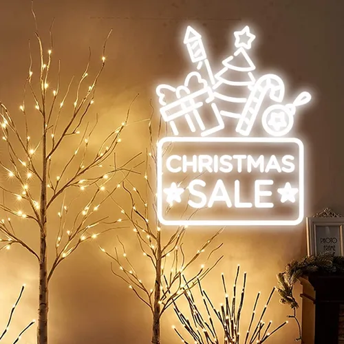 Christmas Sale Neon Sign - Custom Promo Now - UK