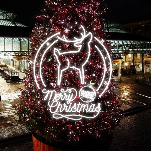 Merry Christmas Deer Head-Up Neon Sign - Custom Promo Now - UK
