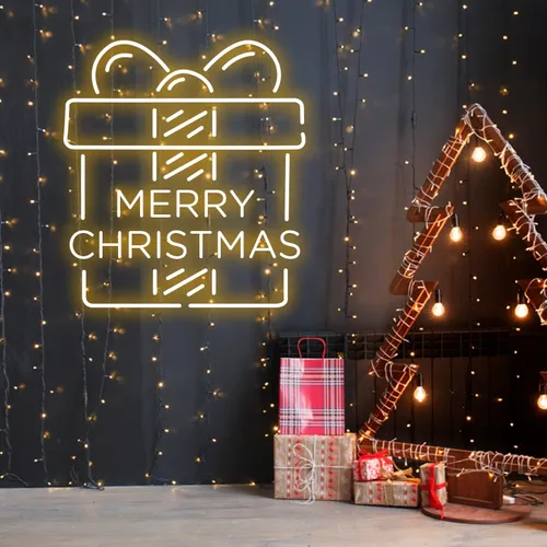 Merry Christmas Gift Neon Sign - Custom Promo Now - UK