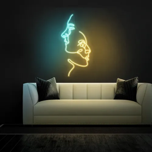 TWO FACE Graphic Neon Sign - Custom Promo Now - UK