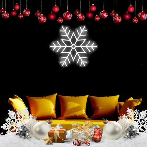 Snowflakes Neon Sign - Custom Promo Now - UK