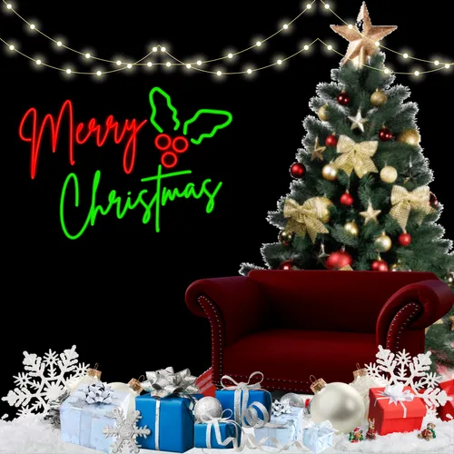 Sparkly Yuletide Neon Sign - Custom Promo Now - UK