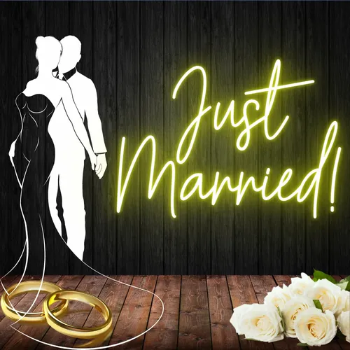 Just Married! Neon Sign - Custom Promo Now - UK