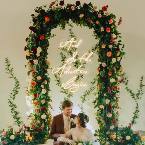 And So The Adventure Begins Wedding Neon Sign - Custom Promo Now - UK
