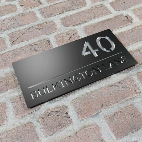 Engraved Metal House Number Sign - Custom Promo Now - UK