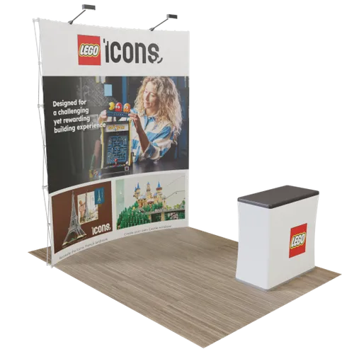 Custom Curved Pop Up Trade Show Display Stand 8' x 8' - Custom Promo Now - UK
