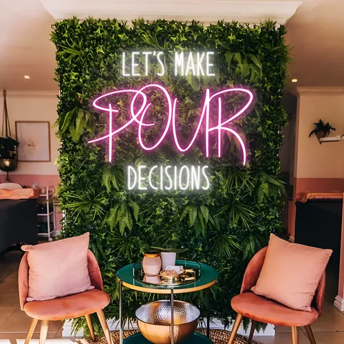 Awesome "Let's Make Pour Decisions" Neon Sign - Custom Promo Now - UK