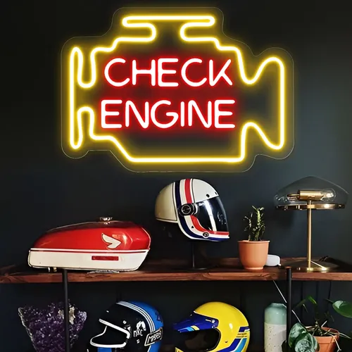 Check Engine Neon Sign - Custom Promo Now - UK