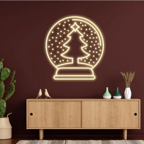 Warmie Merry Christmas Snowglobe Neon Sign - Custom Promo Now - UK