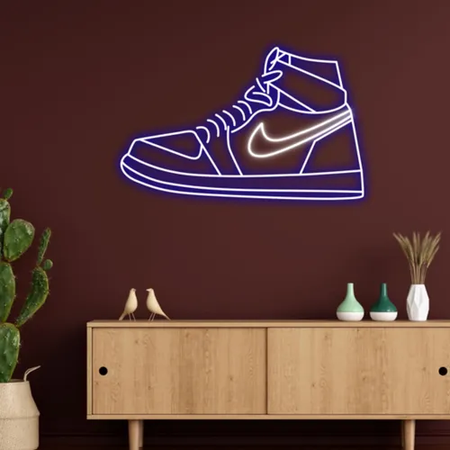 Sneaker Blue White Neon Sign - Custom Promo Now - UK