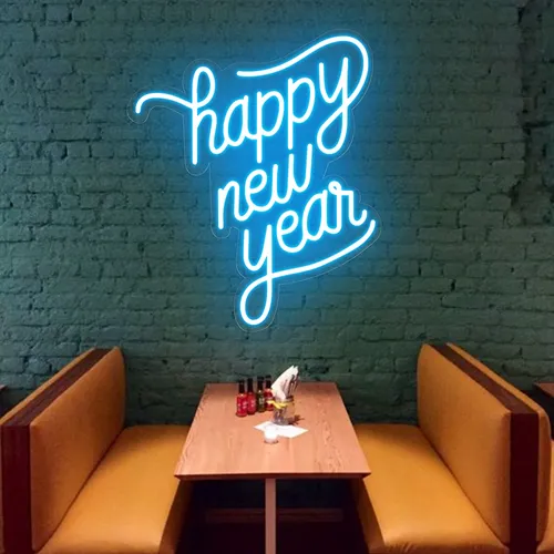 Happy New Year Neon Sign - Custom Promo Now - UK