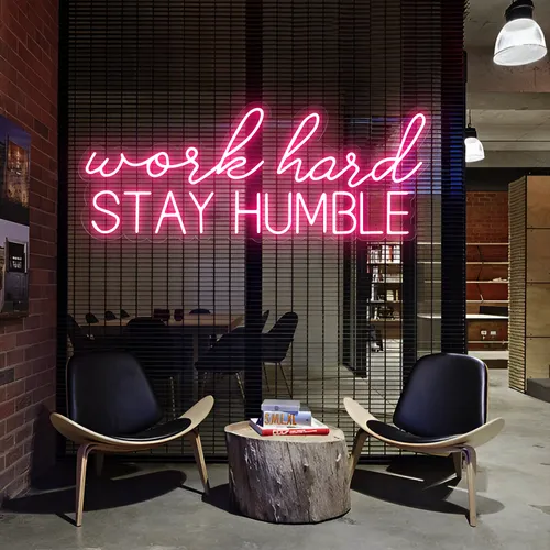 Work Hard Stay Humble Neon Sign - Custom Promo Now - UK