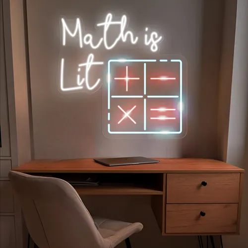 Math Is Lit Neon Sign - Custom Promo Now - UK