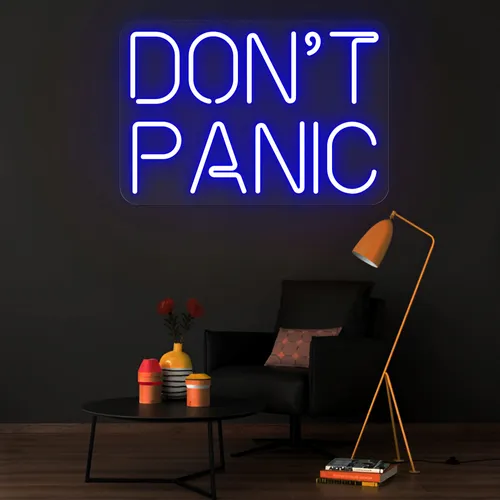 Don't Panic Neon Sign - Custom Promo Now - UK