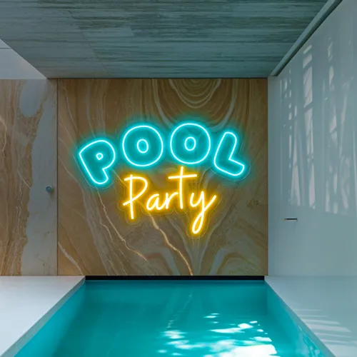 Pool Party Large Neon Sign - Custom Promo Now - UK