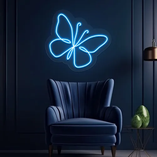 Scribble Butterfly Neon Sign - Custom Promo Now - UK