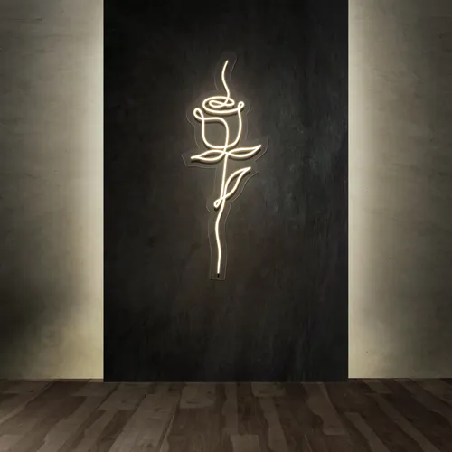Calmly Scribble Rose Neon Sign - Custom Promo Now - UK