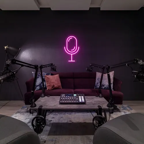 Stream Microphone Neon Sign - Custom Promo Now - UK