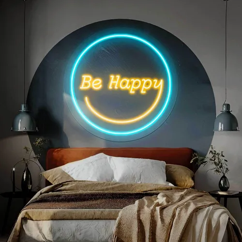 Be Happy Neon Sign - Custom Promo Now - UK
