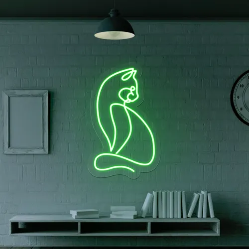 Scribble Cat Neon Sign - Custom Promo Now - UK