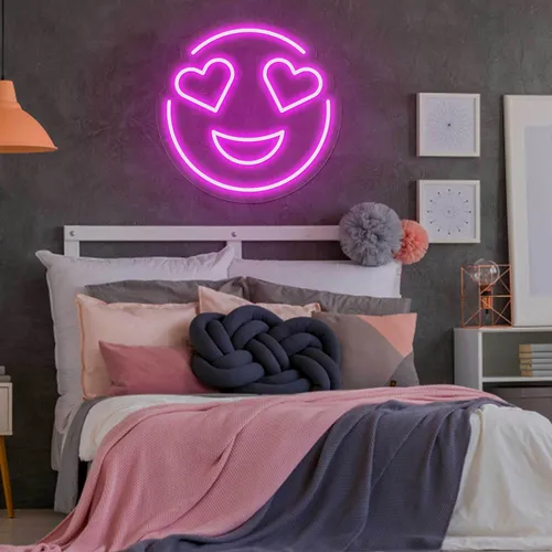 In Love Emoji Neon Sign - Custom Promo Now - UK