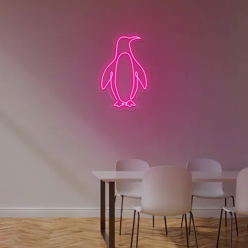 Cute Penguin Neon Sign - Custom Promo Now - UK