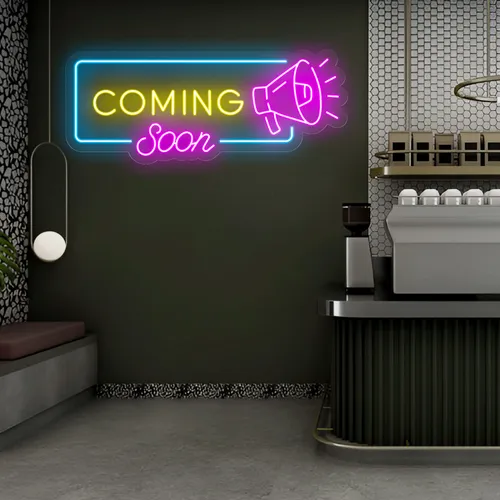Coming Soon Neon Sign - Custom Promo Now - UK