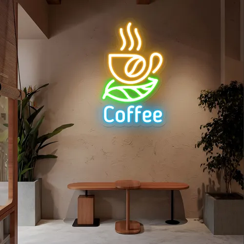 Café Glow Coffee Mug Neon Sign - Custom Promo Now - UK