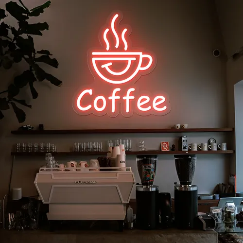 Thrilled Coffee Neon Sign - Custom Promo Now - UK