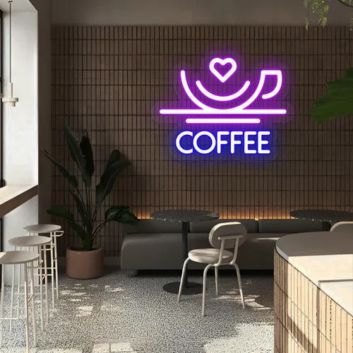Charm with Love Coffee Neon Sign - Custom Promo Now - UK