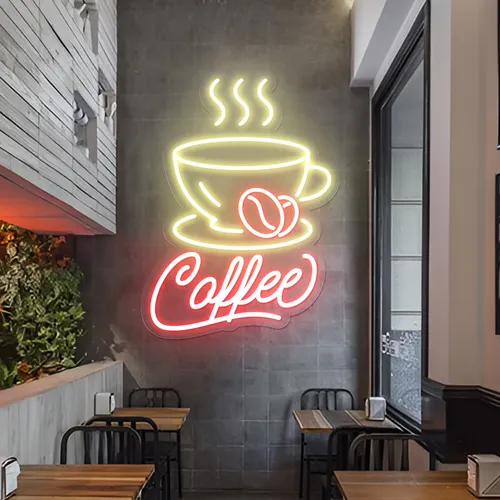 Classy Gleam Coffee Neon Sign - Custom Promo Now - UK